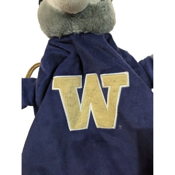 UW drawstring bag Racoon Badger lush blue gold   21 x 12 inches - Picture 5 of 8